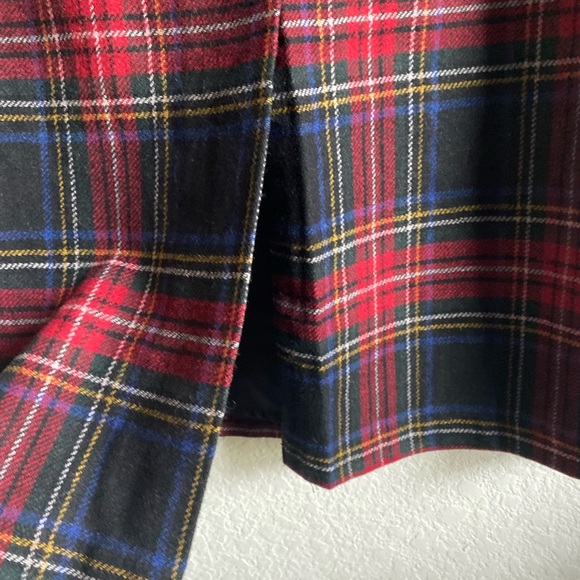 Vintage Chadwicks Wool Blend Tartan Plaid Preppy Dark Academia Midi Skirt Sz 12T - Picture 12 of 14